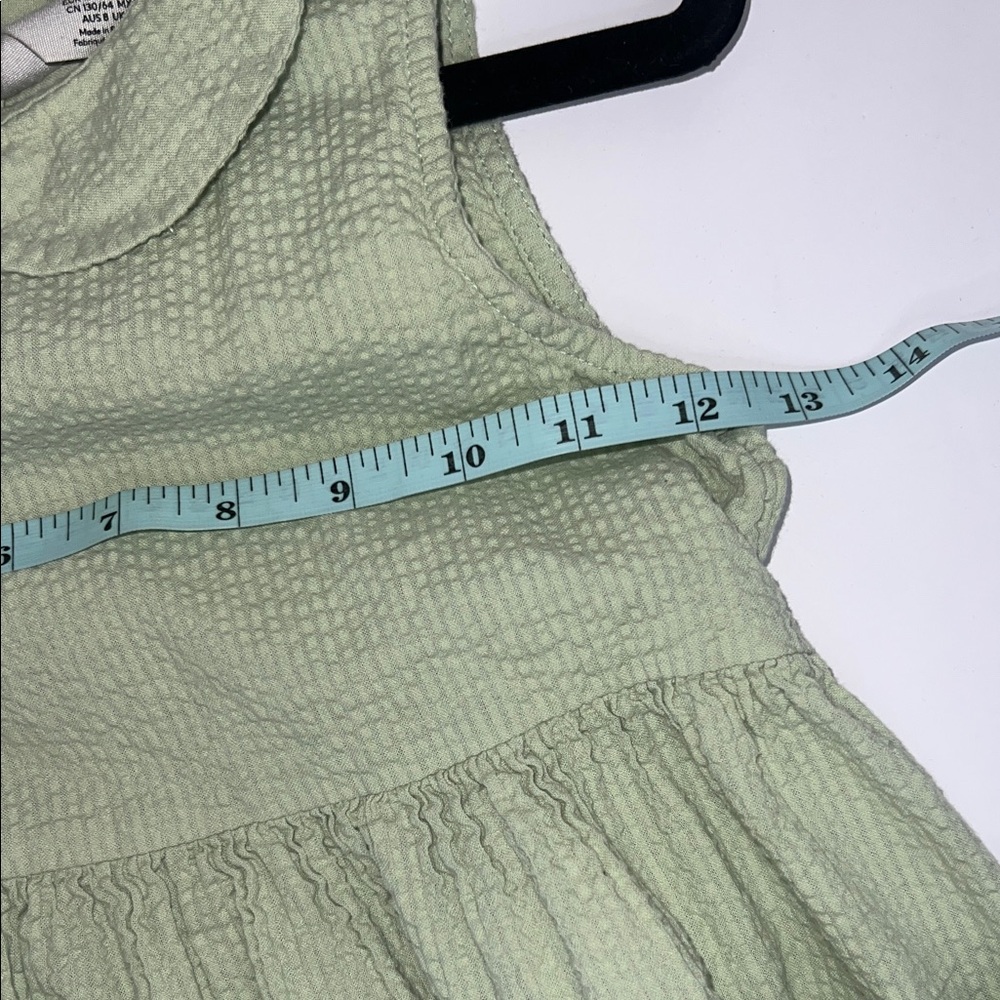 H&M  Girls Light Green Textured Sleeveless Dress size 7 - Picture 5 of 6